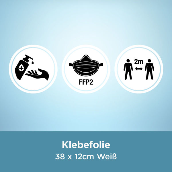 Klebefolie COVID Schutz 38x12cm Weiß